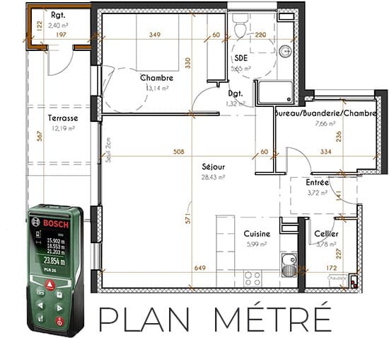 nous réalisons des plans 2D de votre appartement